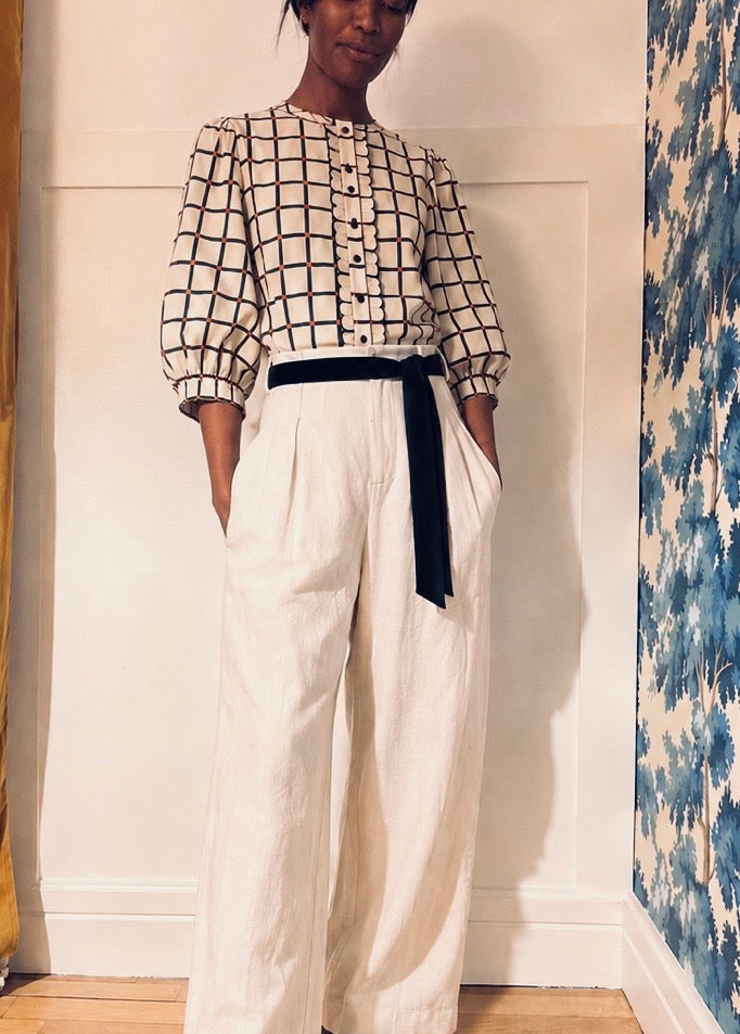 A - Automne blouse à carreaux