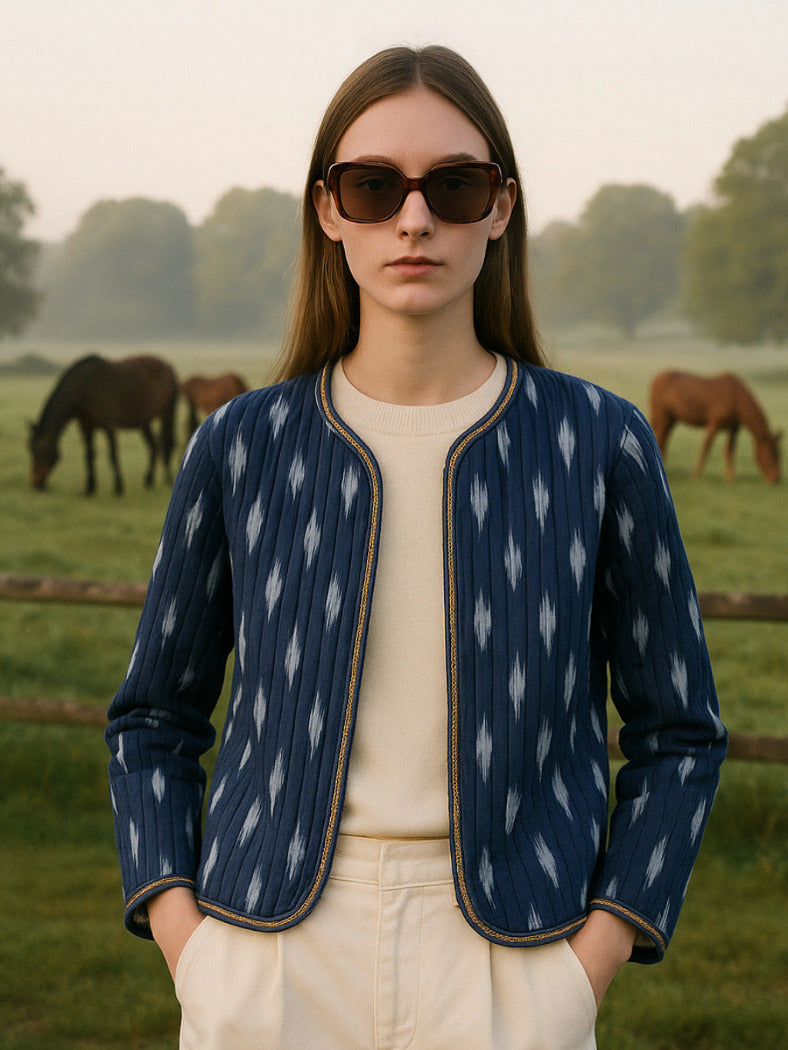 Veste ikat matelassée marine