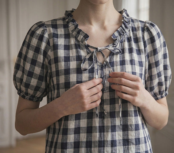 Blouse Honey vichy seersucker