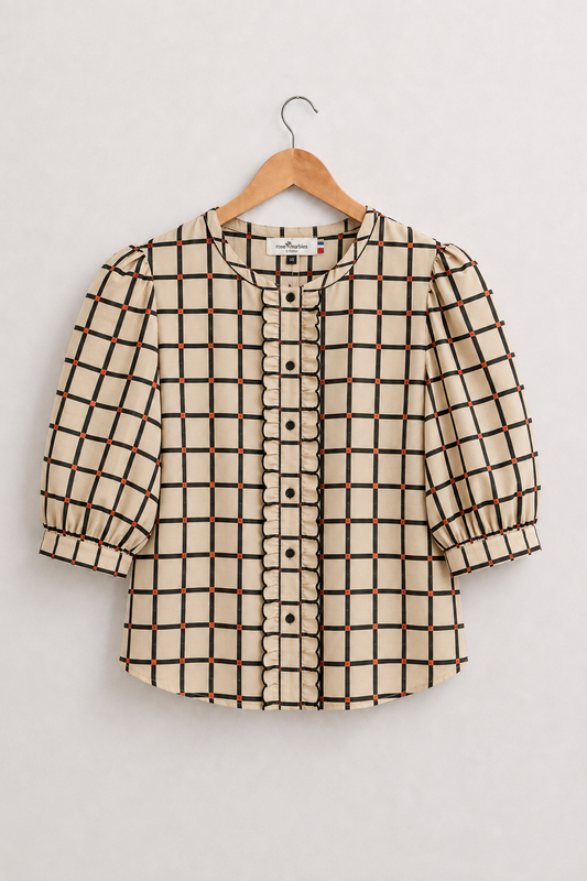 A - Automne blouse à carreaux