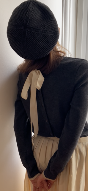 Gilet rose desbois chiné gris foncé