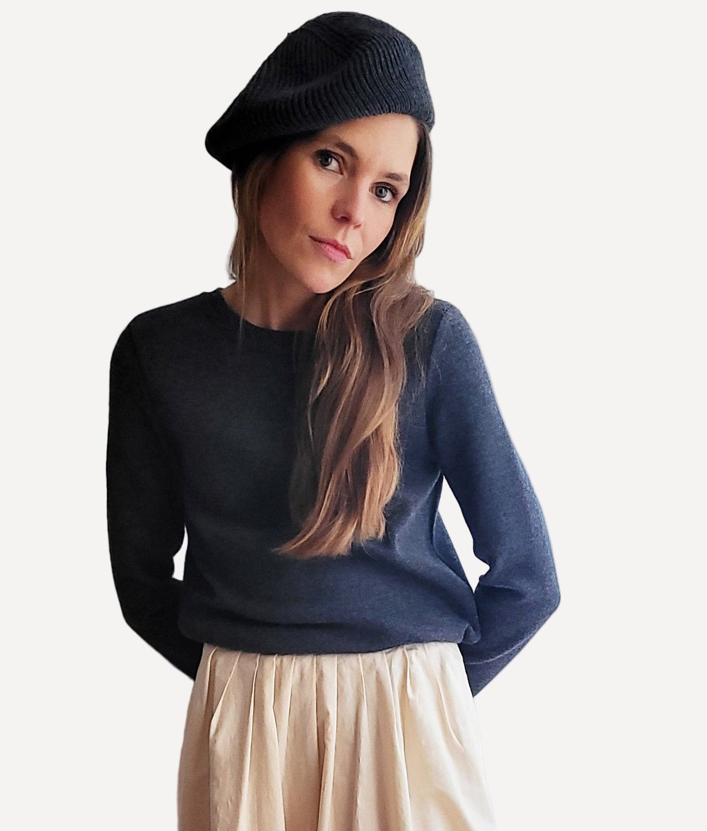 Gilet gris chiné tricoté en Bretagne