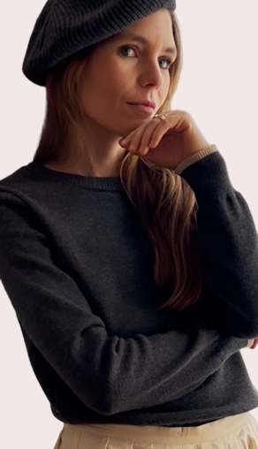 Amande gilet tricoté en Bretagne