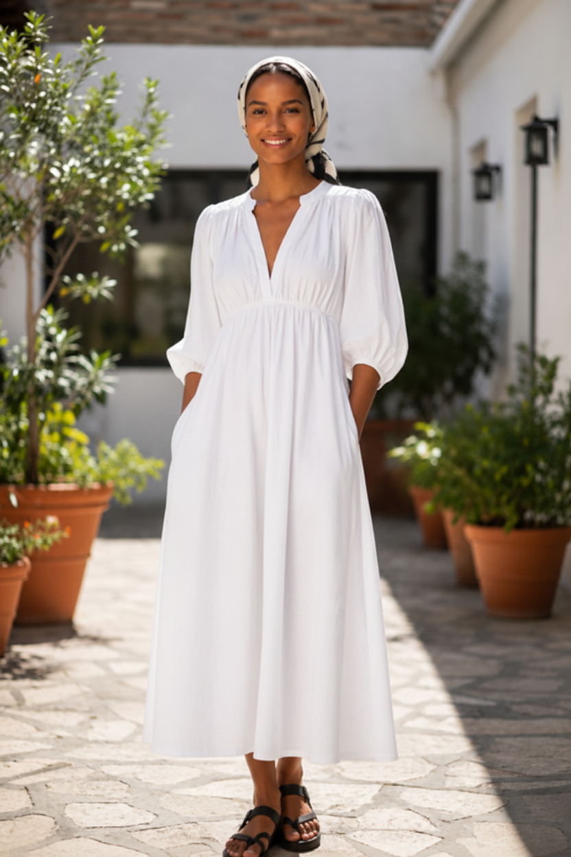Robe longue été rose desbois